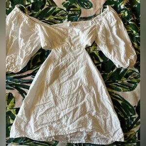 White Puff Sleeve Dress